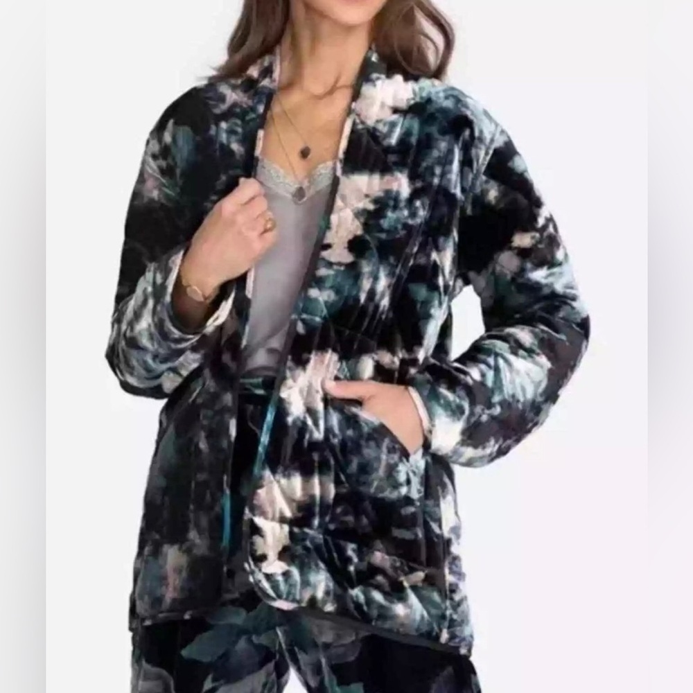 Johnny Was Shadow Velvet Quilted Jacket Coat size XSmall